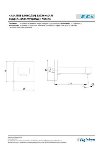 Eca Built-In Bathroom Faucet Outlet (g 1/2") 102159208-K