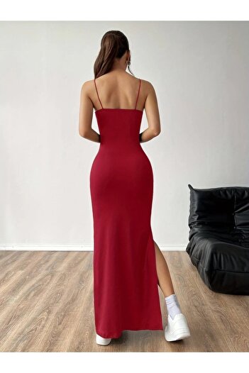 Varyete Women's Rope Strap Side Slit Crepe Dress