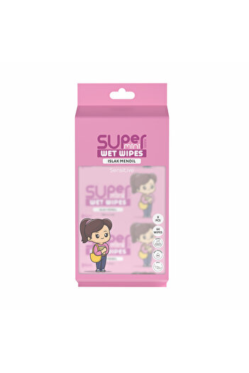 VEBOX 8-Pack Mini Pocket Wet Wipes Pink Series