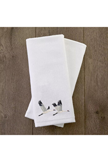 Ursa Crane Embroidered Design Towel 30X50