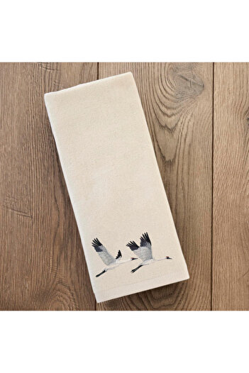 Ursa Crane Embroidered Design Towel 30X50