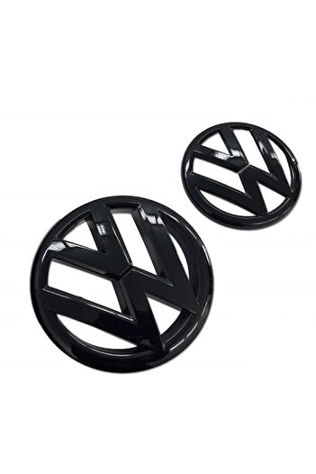 LinePartsBim Set 2 embleme față și spate pentru Volkswagen VW Golf 6 Hatchback MK6, 137mm și 113mm, negru lucios