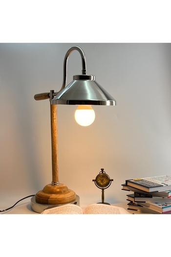 Souq DESIGNS Wooden Table Lamp for Bedroom, Reading Study for Bedside Living Room,Office Desk