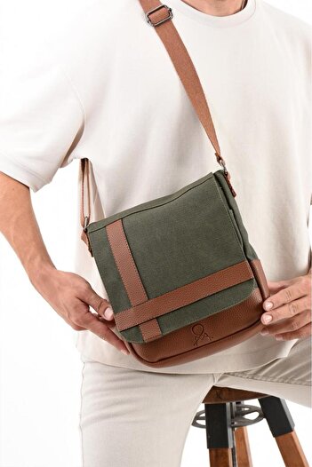 Baginn Canvas Fabric Tablet Bag Men's Messenger Bag 27*23 cm Crossbody Shoulder Bag