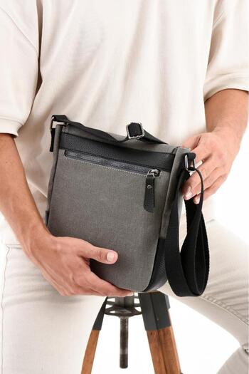 Baginn Canvas Fabric Tablet Bag Men's Messenger Bag 27*23 cm Crossbody Shoulder Bag
