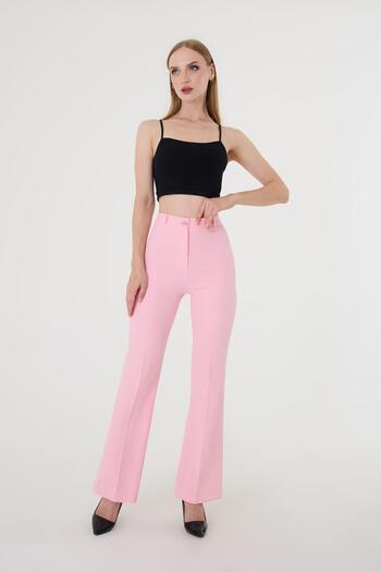 Hazel Women's Pink Flared Trousers