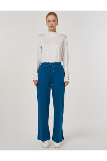 KYR Slit Detailed Relaxed Fit Trousers Indigo