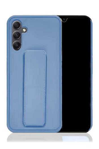 Generic Hand Grip Foldable Magnetic Kickstand Wrist Strap Finger Grip Case Cover For S23+ Light Blue