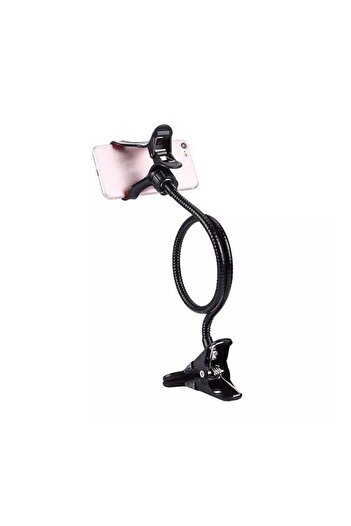 Generic Lazy Bracket Mobile Phone Stand With Holder Clip Black