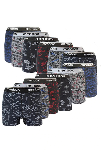 shopwave 12 Pieces Lycra Men's Boxers Mixed Patterned Cotton