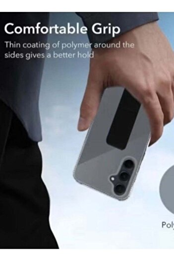 Generic Protective cover with finger grip stand for Samsung S24 transparent with a black stand