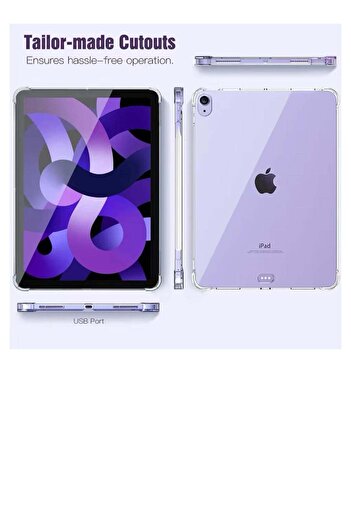 Generic Shock Absorption Protective Back Cover for Apple iPad Air5 2022 Clear
