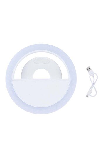 Generic Mini Clip-On Fill LED Selfie Ring Light Lamp White