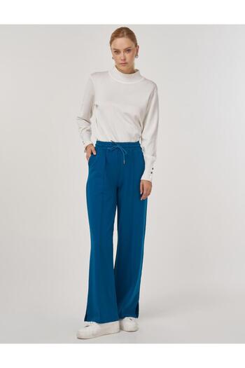 KYR Slit Detailed Relaxed Fit Trousers Indigo