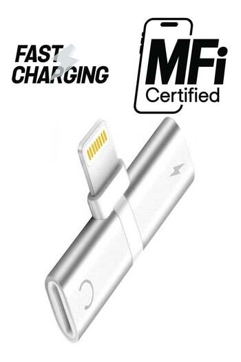 Generic Charging Cable And Headphones Adapter For Apple iPhone X/8/8 Plus/7/7 Plus Silver/White/Yell