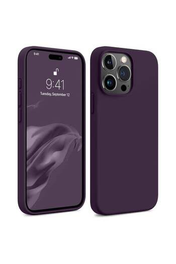 Generic Silicone Back Cover Compatible with iPhone 14 Pro Max, Dark Purple