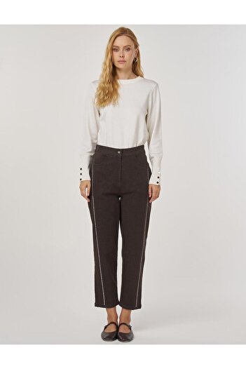 KYR Hotfix Printed Denim Trousers Brown