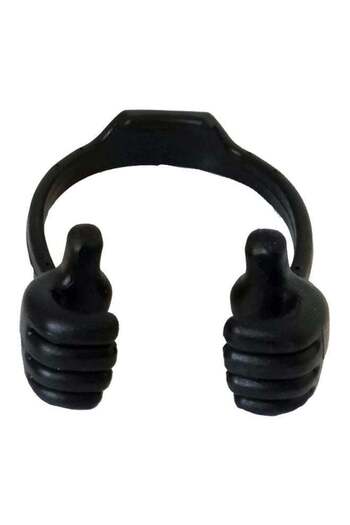 Generic Thumbs-Up Pattern Phone Stand Black