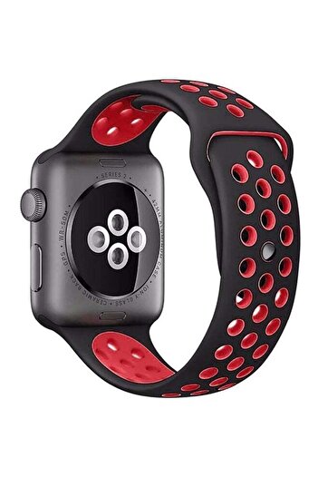 Generic Replacement Band For Apple Watch Series 1/2/3 38/42mm Black/Red
