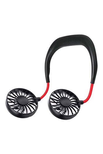 Generic Rechargeable Mini USB Neck Fan LSKC0111-2 Black/Red