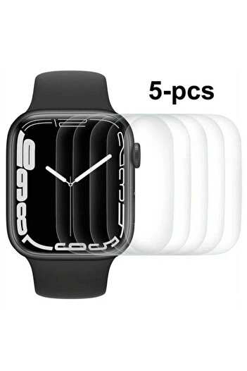 Generic خمس قطع من واقيات الشاشة الشفافة المصنوعة من مادة الهيدروجيل متوافقة مع ساعة Apple Watch Series 10 مقاس 46 مم