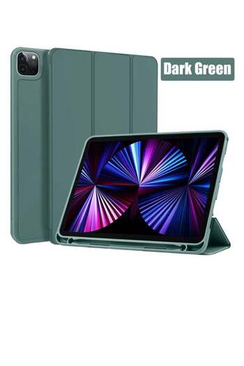 Generic Flip cover for Apple iPad Air 12.9 (2024) green color with pen holder