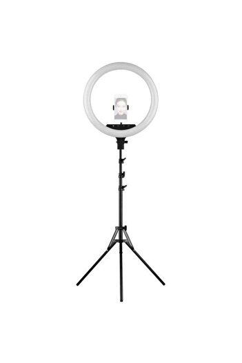 Generic LED Ring Light Fill-in Lamp With Tripod Cell Phone Holder Black/White