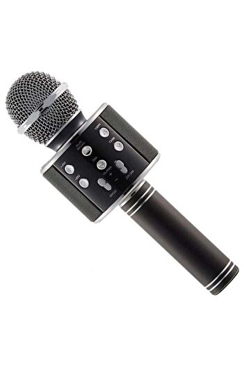 Generic Wireless Karaoke Handheld Microphone Bluetooth with USB KTV Player - WS858, Black
