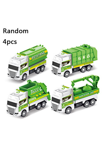 Choice5 green 4/6Pcs Mini Inertial Pull Back Engineering Car Set Child Kids Cartoon Toys Birthday Gift
