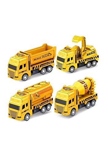 Choice3 4pcs 4/6Pcs Mini Inertial Pull Back Engineering Car Set Child Kids Cartoon Toys Birthday Gift