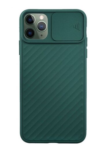 Generic High Protection Silicon Back Cover With Camera Protector For Iphone 12/12 Pro Green