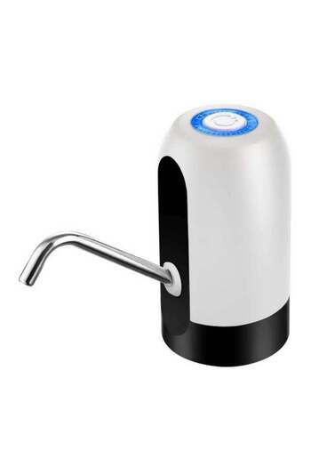 Generic Rechargeable Bottled Water Pump Dispenser White/Black 13x7.5cm