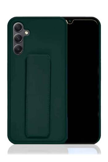 Generic Hand Grip Foldable Magnetic Kickstand Wrist Strap Finger Grip Case Cover For A15 Dark Green