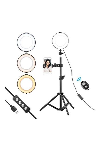 Generic 6 Inch USB Selfie Beauty LED Ring Light Black