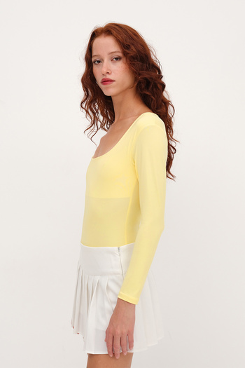 Addax Basic U Neck Long Sleeve Bodysuit Z1949