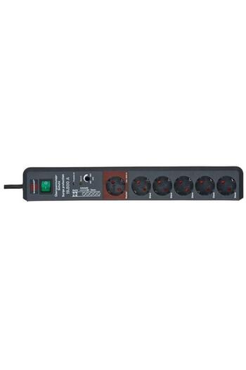 Brennenstuhl Power Strip 155953, 6 Schuko Outlets, 3m (Black)