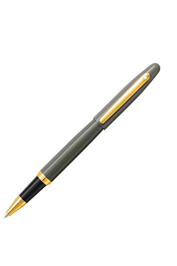 Sheaffer VFM Light Grey PVD Gold Trim Roller Ball Pen