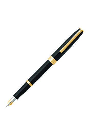 Sheaffer Sagaris Glossy Black Gold Trim Fountain Pen