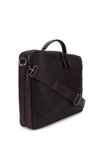Bruno Rossi Bag Men's Genuine Leather Brown Briefcase