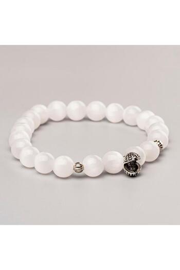 Mitr Selenite Natural Stone Bracelet (8 mm) – Celestial Flow
