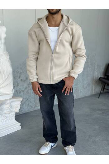 OKSHEN Men's Zippered Hooded Sweatshirt