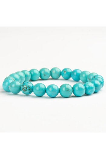 Mitr Turquoise Natural Stone Bracelet (8 mm) – Blue Protector