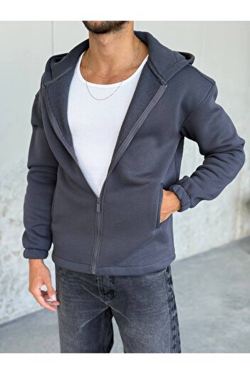 OKSHEN Men's Zippered Hooded Sweatshirt
