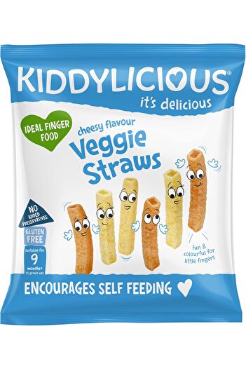 Kiddylicious Cheesy Veggie Straws - Delicious Finger Food Kids Snack - Suitable for 9+ Months - 12 g