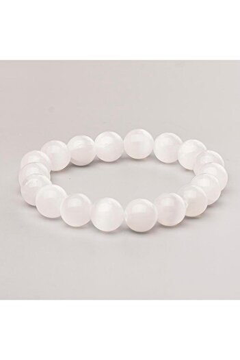 Mitr Selenite Natural Stone Bracelet (10 mm) – Crown Light