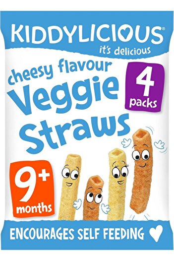Kiddylicious Cheesy Veggie Straws - Delicious Finger Food Kids Snack - Gluten Free - Suitable for 9+