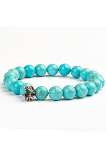 Mitr Turquoise Natural Stone Bracelet (8 mm) – Sky Power