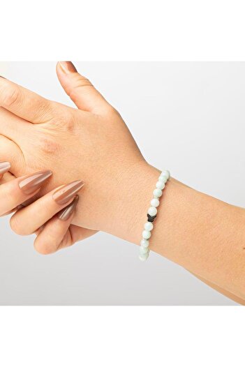 Mitr Aquamarine Natural Stone Bracelet (6 mm) – Symbol of Calm and Courage