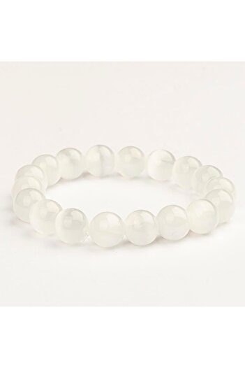 Mitr Selenite Natural Stone Bracelet (10 mm) – Crown Light