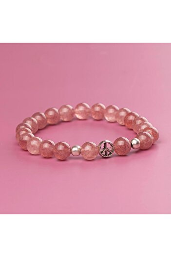 Mitr Strawberry Quartz Natural Stone Bracelet (8 mm) – Love Mood